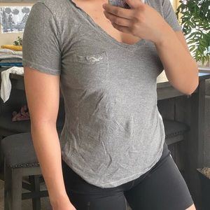 Hollister grey v-neck top